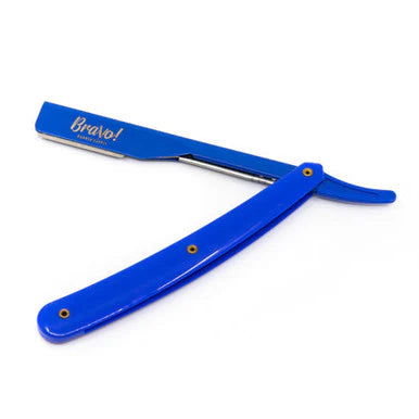 Blue Exposed Cut Throat Razor